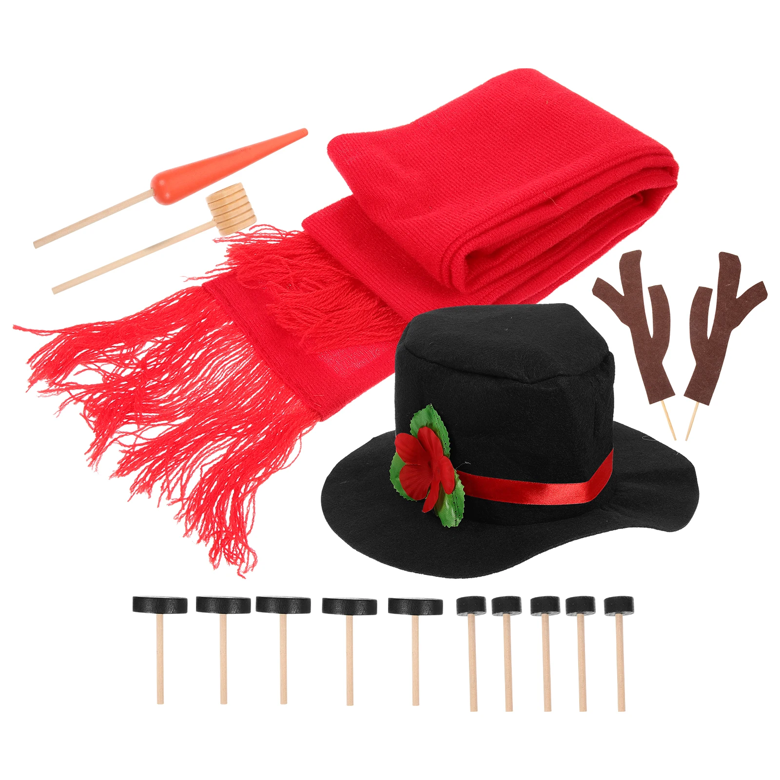 

16pcs Dressing Kit Cloth Wood Reusable Christmas Decorative Set For Building Activity Family Fun Game Outdoor Winter