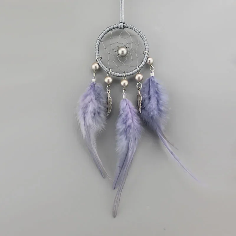 6CM exquisite small dream catcher car hanging Indian style feather cute key chain creative pendant