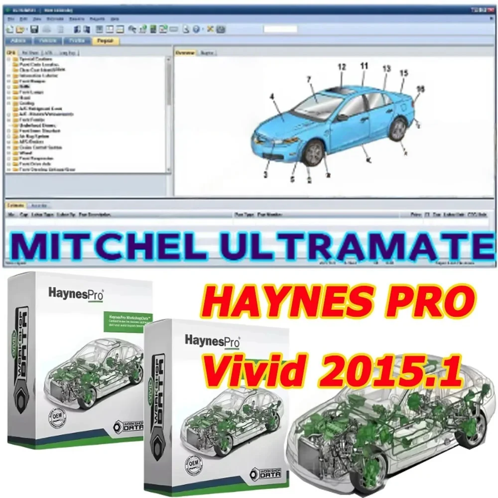 2025 NEW Mitchell Ultramate 7 Complete Advanced Estimating System + Ultra Patch & HAYNES PRO Vivid 2015.1 Automotive Workshop