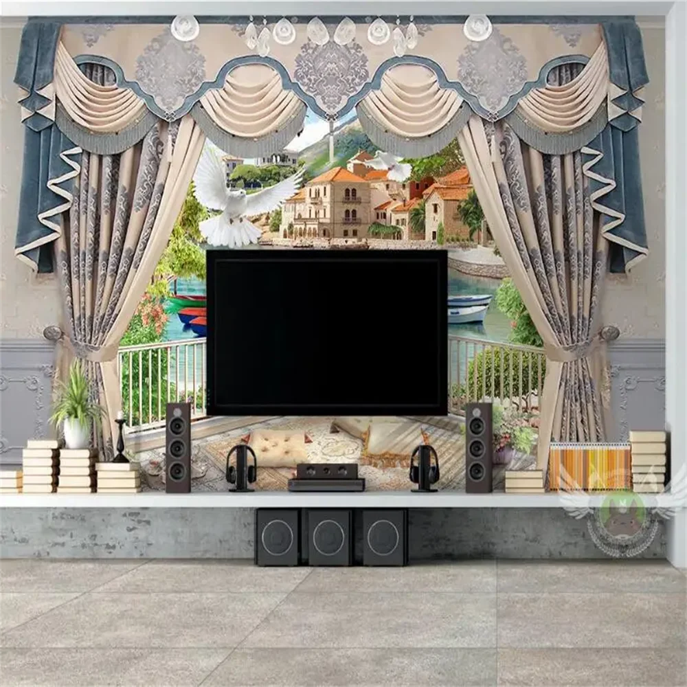 Custom Photo art Wallpaper curtain Mural Wallpapers For Living Room Bedroom wall papers home decor murales de pared 3d Stickers