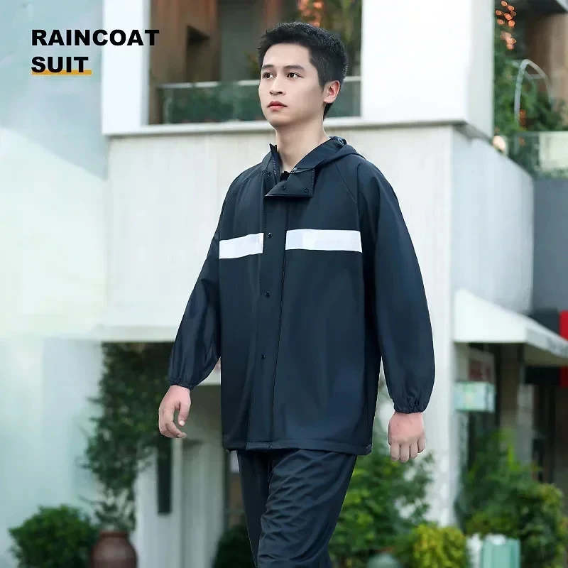 

Suits Outdoor Rain Gear Waterproof Raincoat Motorcycle Cycling Rain Coats Cover Men and Women's Poncho Jacket Hooded Rainwear