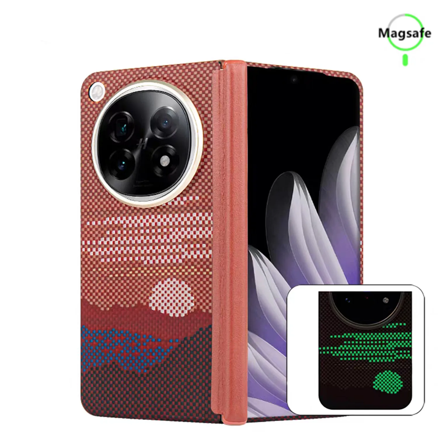 

Genuine Aramid Carbon Fiber for Magsafe Case For OPPO Find N6 N5 FindN6 Weaving Woven Sun Starry Sky Magnetic Hinge Back Cover