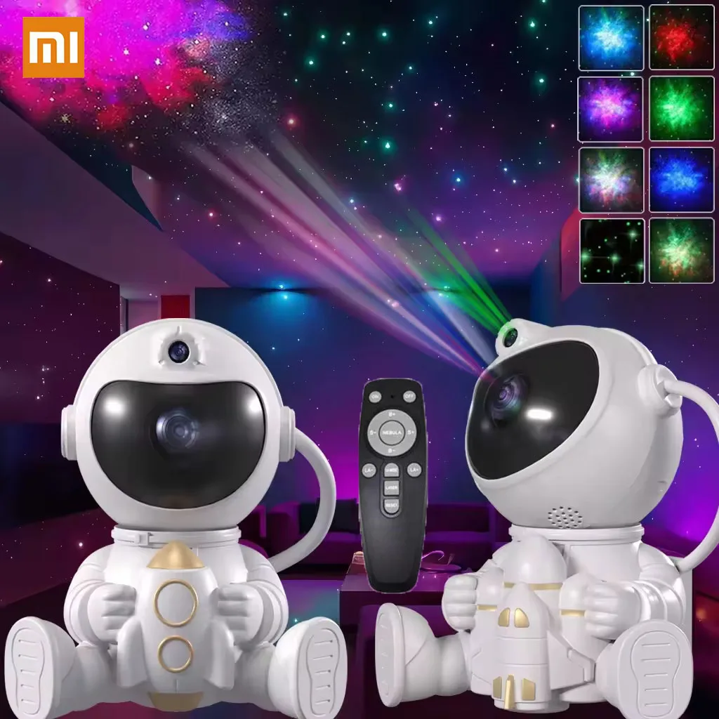 

Xiaomi Astronaut Projector Night Lamp LED Galaxy Stars Sky Space Projector RGB Ambient Light For Room Decoration Children Gift