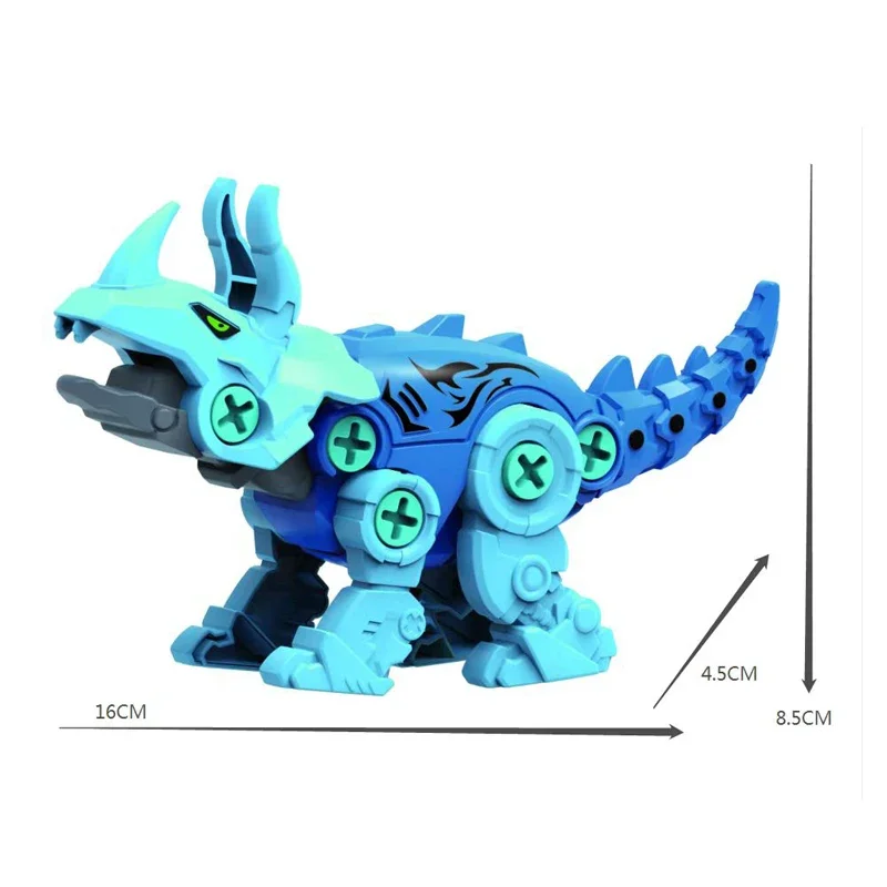 5 In 1 Kinderen Assemblage Dinosaurus Transformatie Dino Robot Constructeur Schroef Diy Set Blokken Demontage Schroevendraaier Model Speelgoed