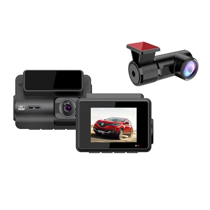 Car Dual Dash Cam LCD Front 4K Back 2K Dual Lens DVR Video Recorder Car