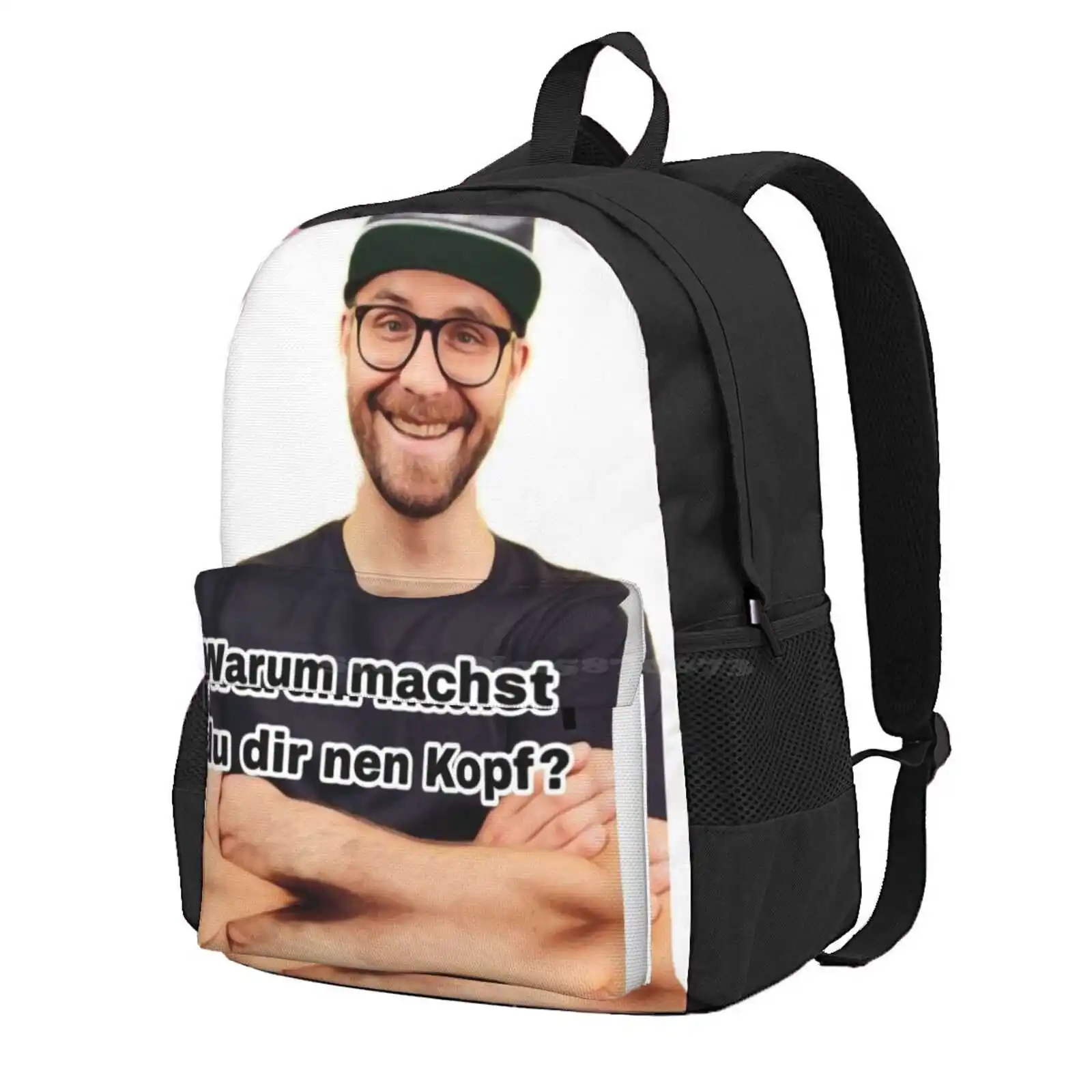 Mark Forster - Why Are You Banging Your Head? Memes Hot Sale Schoolbag Backpack Fashion Bags Mark Forster Meme Lyrics Cap