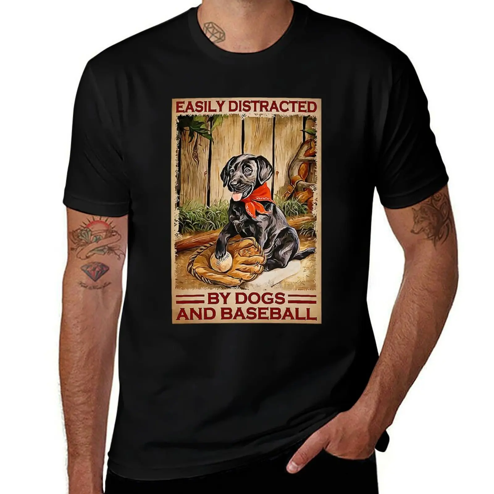 

For Distracted Dogs Easily Woman And T-Shirt - Men Baseball By Baseball Poster Dogs And Or