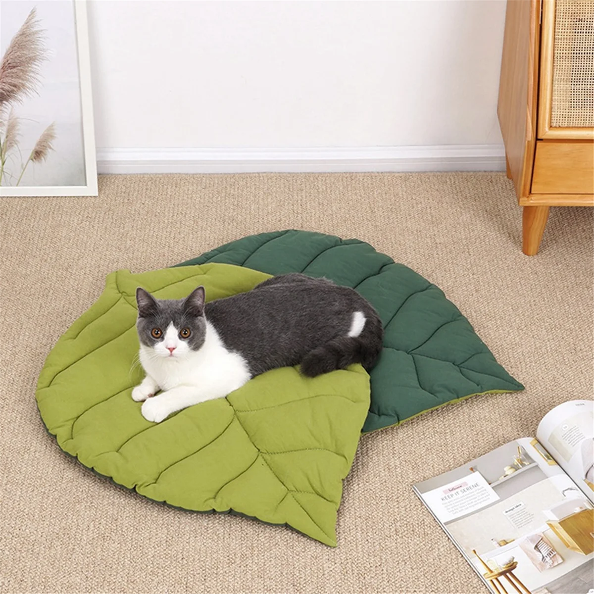 N38R_Leaf Mat Soft Cute Floor Rug Crawling Mat Blanket A