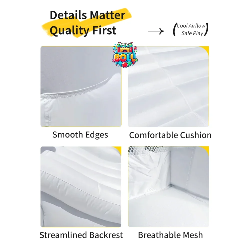 White Jumping Castle 4*3*2.6M Bounce House For Kids Bouncer House Bouncer Trampoline For Kids Gift Wedding House