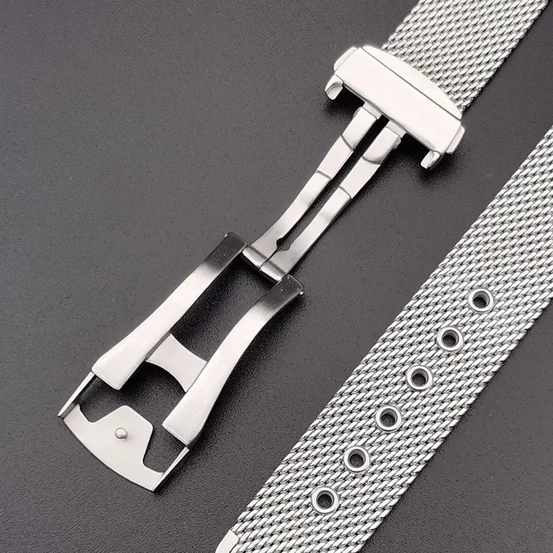 Stainless Steel Strap 20mm 22mm for Omega 007 Seamaster Diver 300 Replacement Men Mesh Metal Folding Buckle Watch Band Bracelet view 4