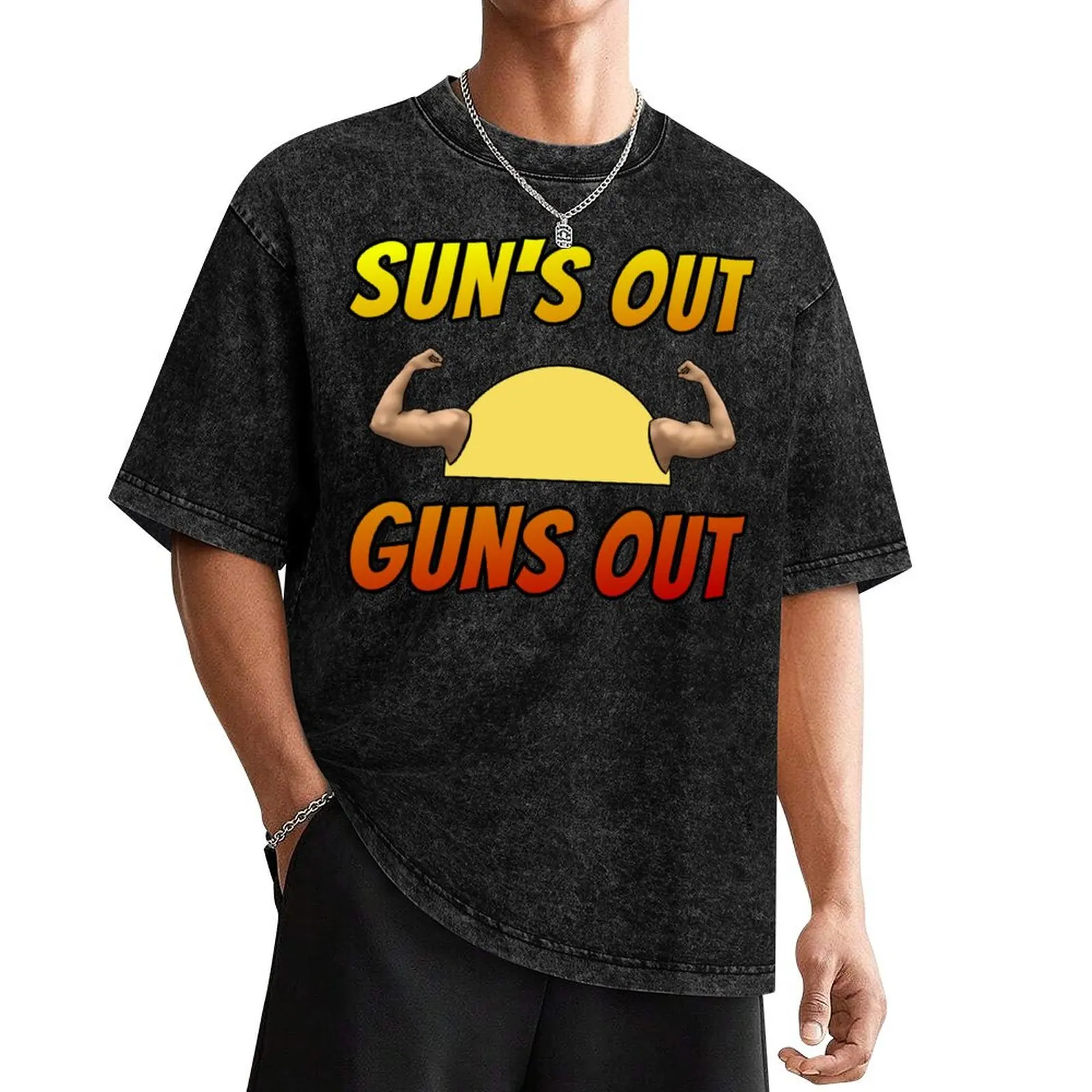 

Sun's Out Guns Out T-Shirt T-shirts man topping luxury designer vintage anime shirt big and tall t shirts for men