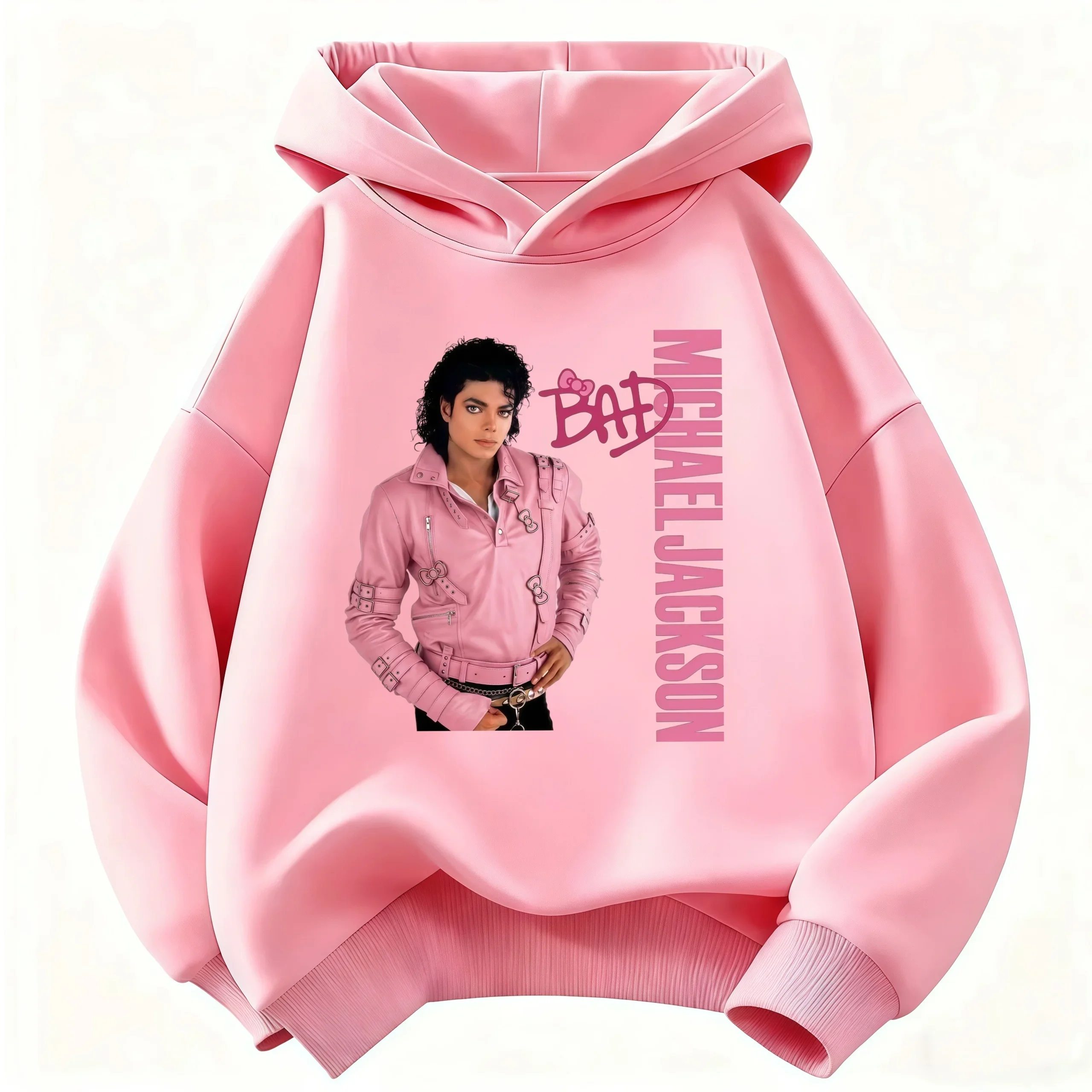2026 Neuer Kinder-Hoodie mit Michael Jackson Aufdruck, Unisex, Warm, Verdickt, Retro-Stil Superstar Grafik-Oberteil für Herbst/Winter – Detail 2