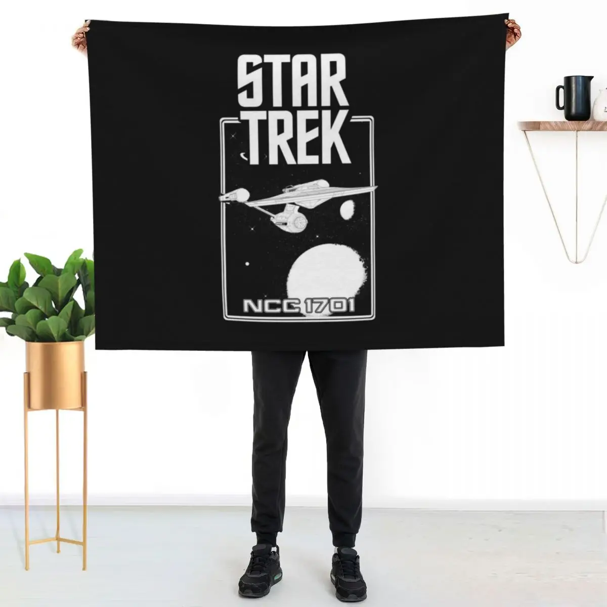 Enterprise NCC 1701 Black and White Throw Blanket Hairys Thermal Luxury Throw valentine gift ideas Hair Giant Sofa Blankets