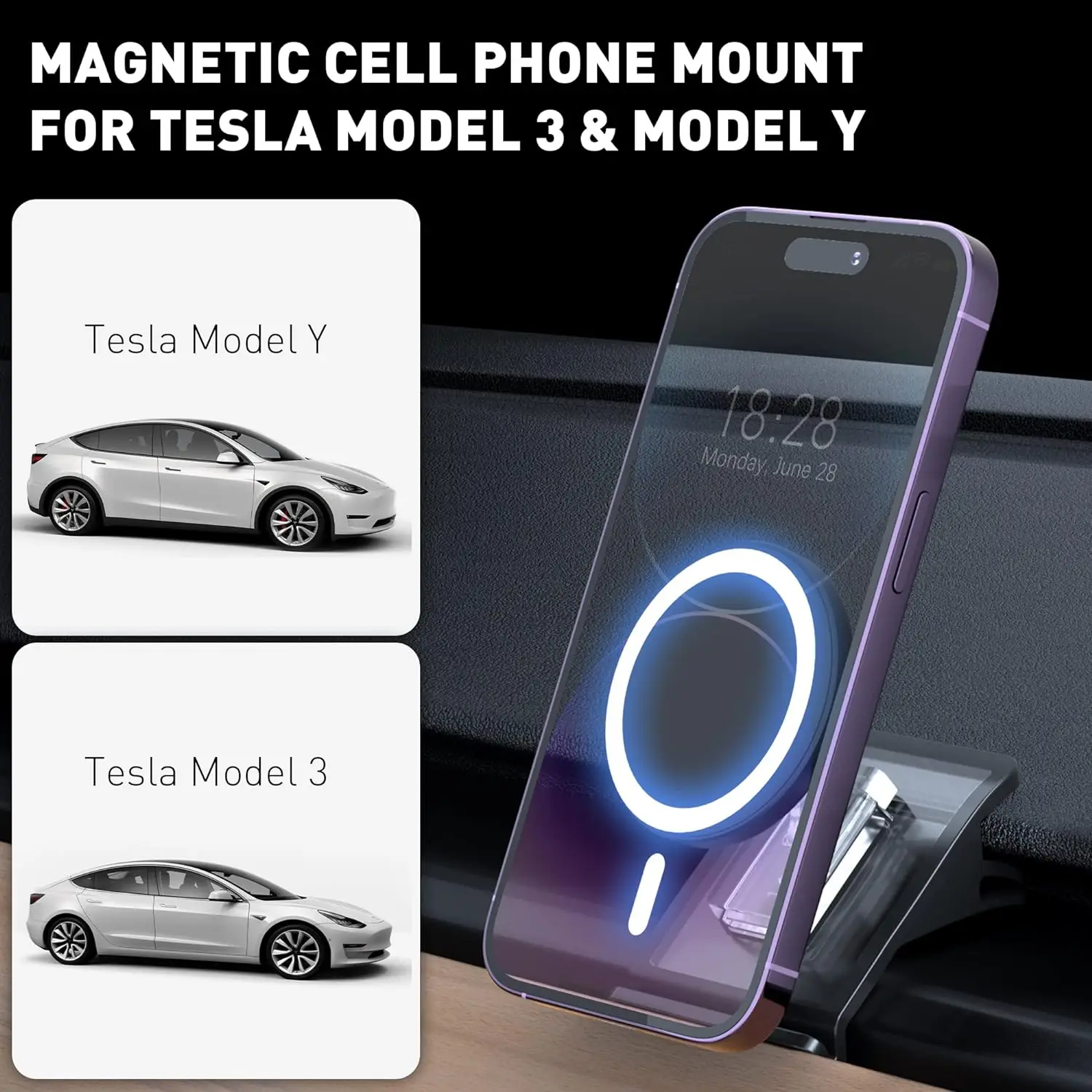 TEEQ for Tesla Model3 Y Center console air outlet Car Phone Holder Mount Adjustable Magnetic Car Phone Support Frame Accessories