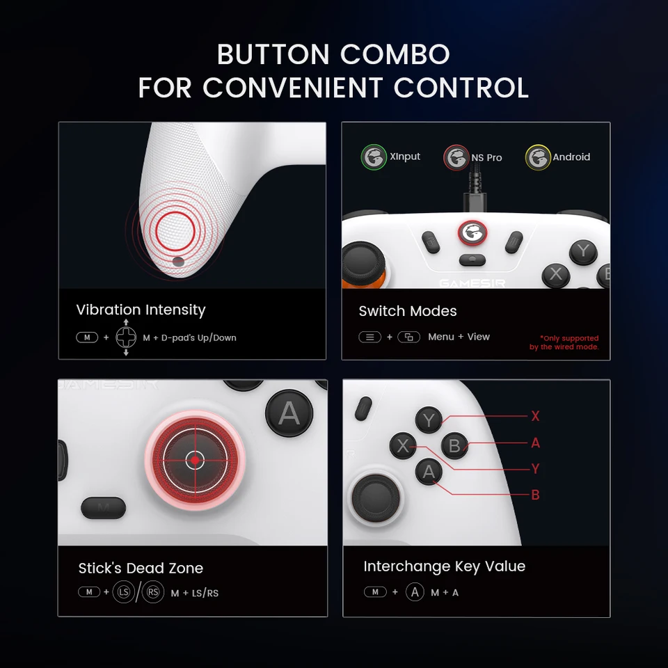 Gamesir Gamepads PC Switch 2 Controlador Nova Lite Control Palanca de Efecto Hall para Nintendo Switch Steam Android iOS Teléfono 5