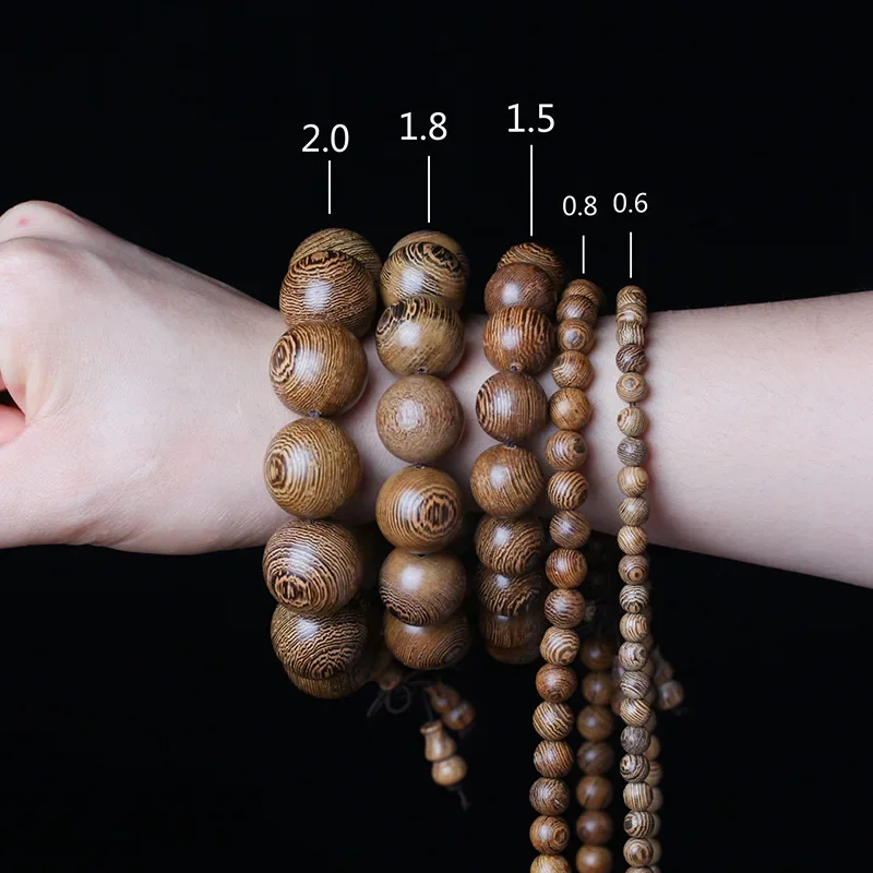 

Natural Door Frame Bracelet 20mm Rift Grain Wooden Stretch Bracelet 108 Buddhist Buddha Prayer Rosary Bracelet Yoga Jewelry