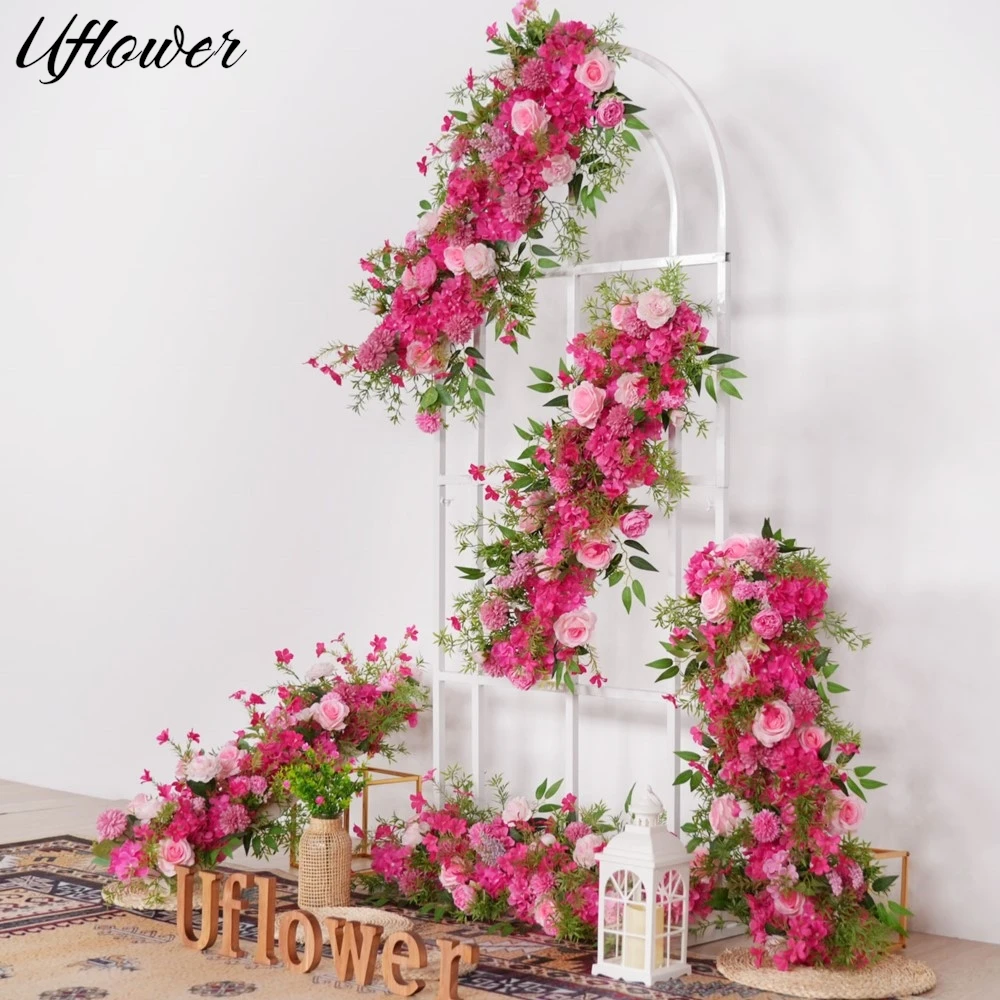 

Uflower 100 см розовая роза искусственный цветок ряд стола центральная часть DIY свадебное украшение цветочный фон арка событие сценический реквизит