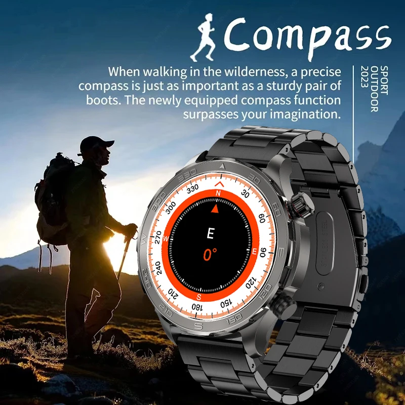 2024 New For Huawei Xiaomi GPS Sports Smartwatch Men NFC Compass Fitness Tracker IP68 Waterproof Bluetooth Call Smartwatch Man