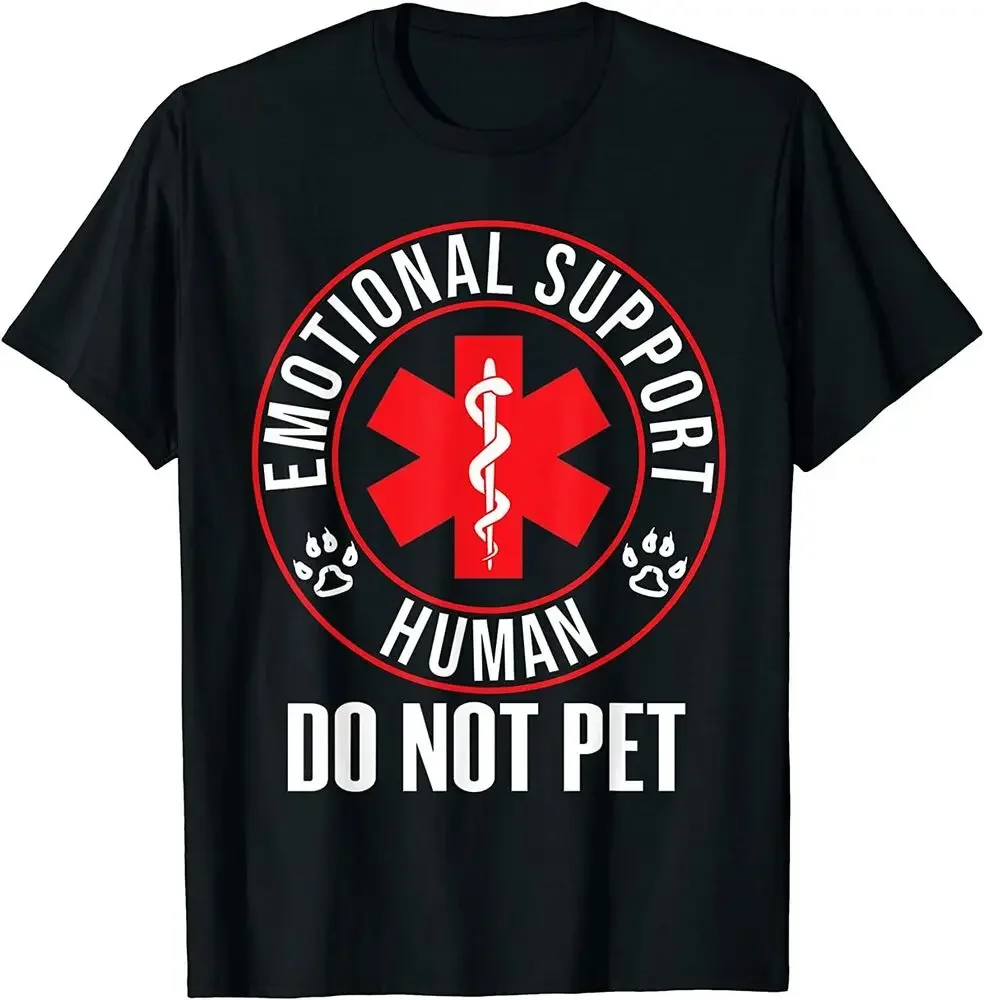 Emotional Support Human Do Not Pet Service Dog T-Shirt   Tees High Quality 100%Cotton Short Sleeve