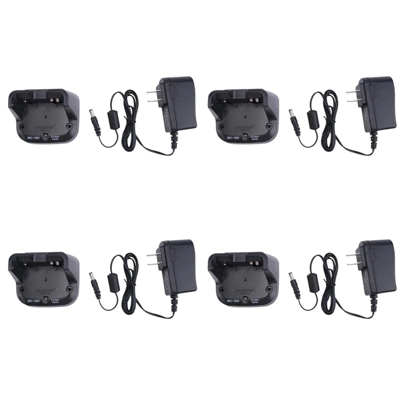 

4X BC-193 Liion Battery Fast Dock Charger For ICOM BP-265 BP263 Radio IC-V80 V80E T70A T70E US Plug