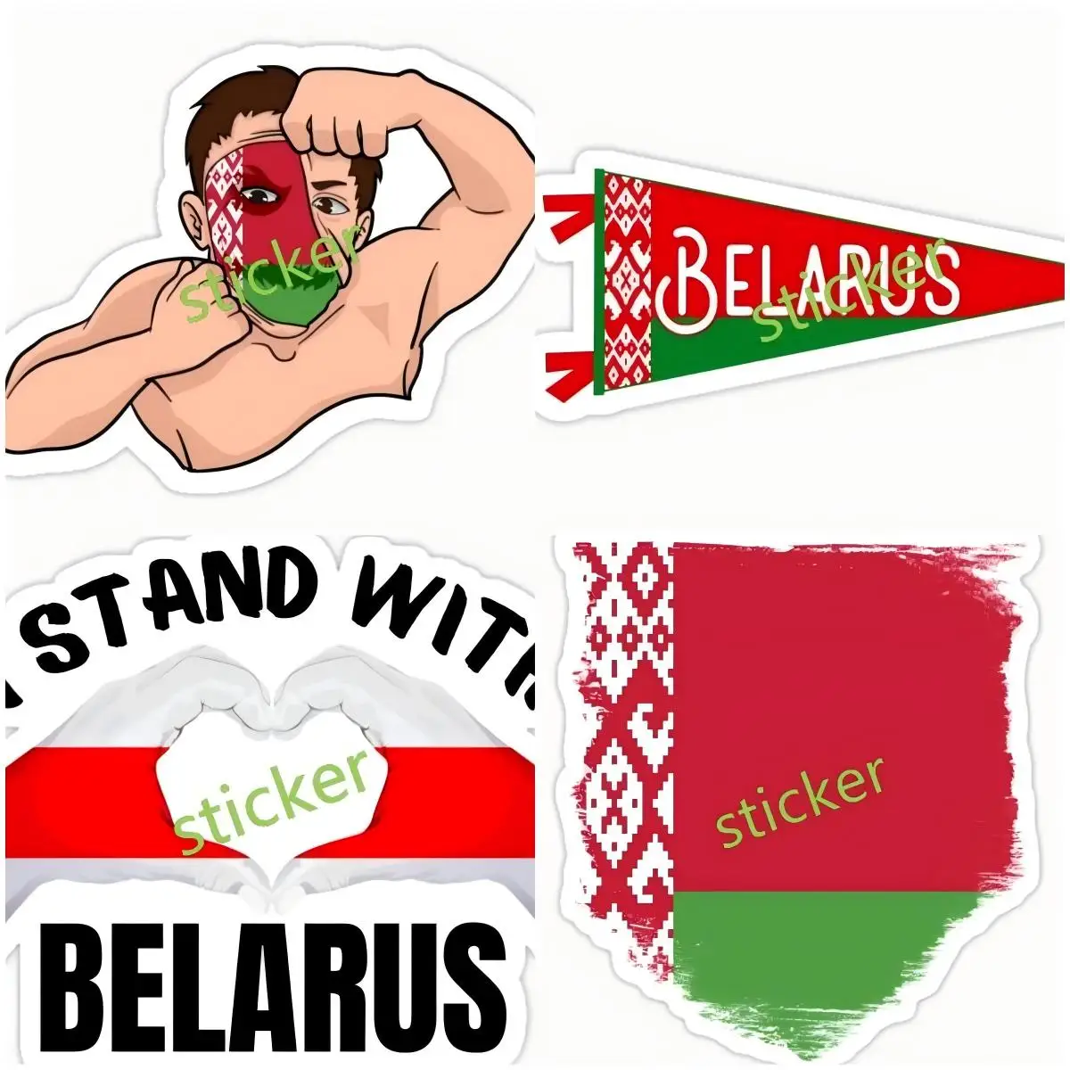 

Belarus flag Car Sticker Graphics Windows Caravan Decal Waterproof Sunscreen Personality VAN