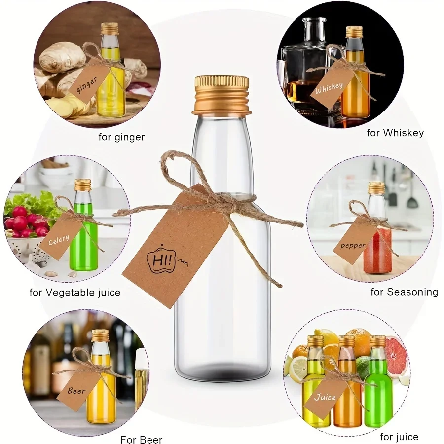 30Pcs 30-100ML Reusable Portable Plastic Mini Juice Bottles For Wine Juice Beverage Oil Seasoning Liquor Bottle Drink Containers
