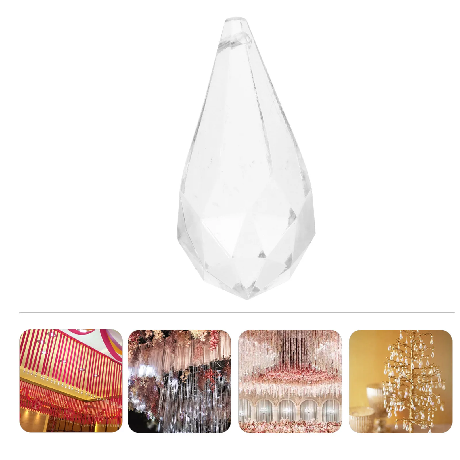 

71Pcs Home Decoration Crystal Pendants Acrylic Teardrop Hangings for Living Room Wedding Christmas Tree Bar Lighting Ambiance