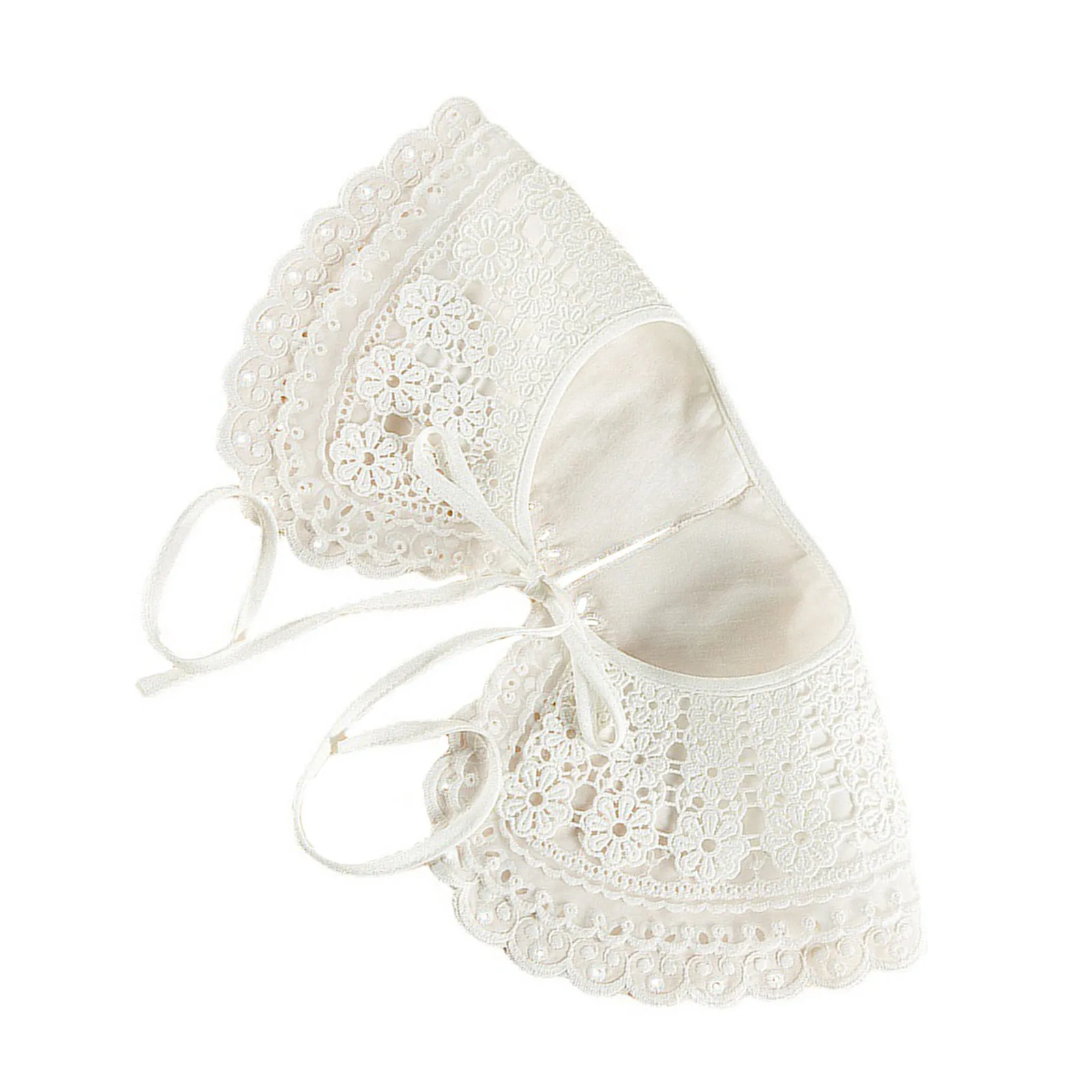

1Pcs Embroidery Lace Collar Detachable Elegant Floral Fake Collar Clothing Decoration Women Embroidered Neckline Shawl