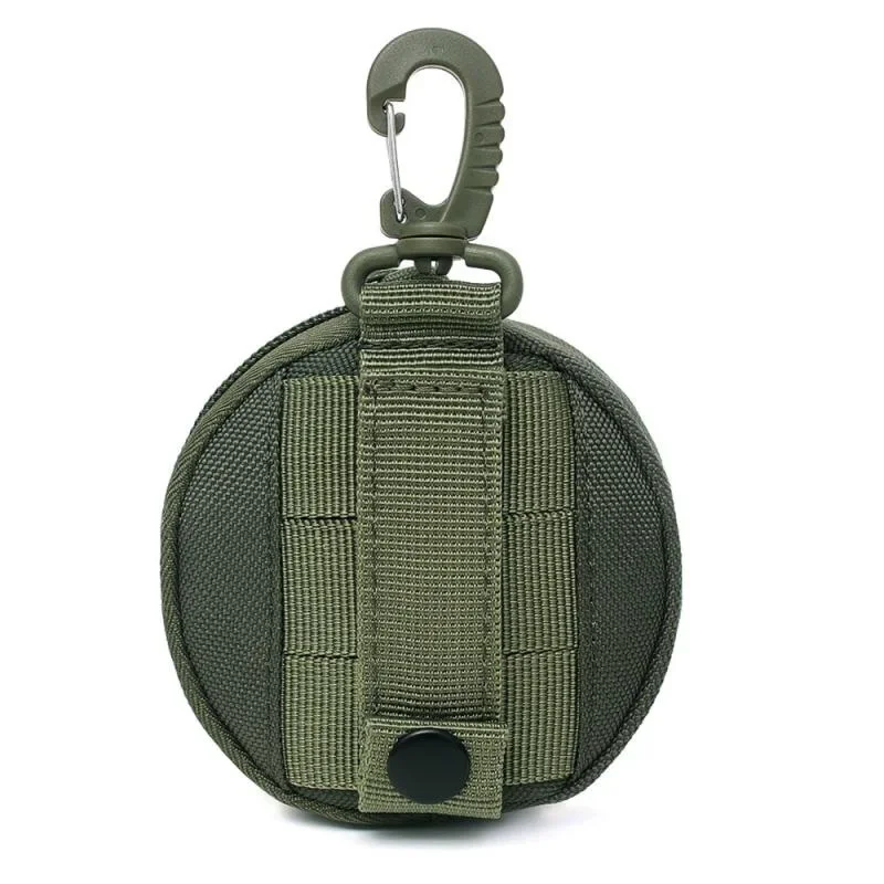 Army Style Key Chain Pouch Portable Small Wallet Outdoor Gadget Pocket and Coin Case with Hang Hook and Smooth Zip