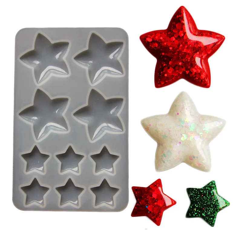 Jelly Star Epoxy Resin Mold 3D Large Starfish Silicone Mold Five Point Star Pendant Fat Star Hand Made Mold