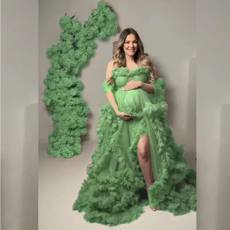Abiti premaman per il servizio fotografico Abiti gonfi con volant in tulle Abiti da gravidanza Baby Shower плаgandaе فساتوплаgandaе для бе eusм onderdelen