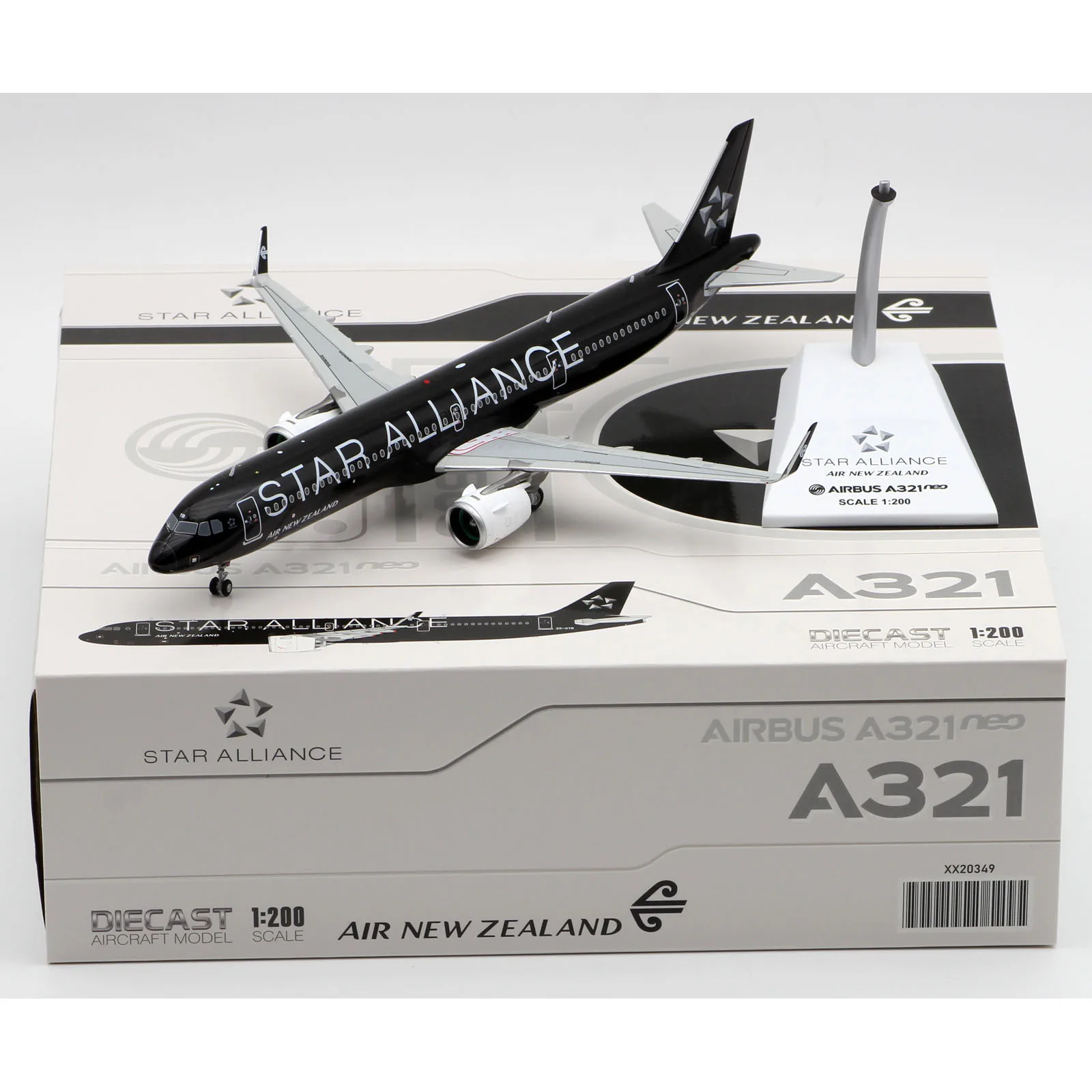 

XX20349 Alloy Collectible Plane Gift JC Wings 1:200 Air New Zealand "StarAlliance" Airbus A321neo Diecast Aircraft Model ZK-OYB