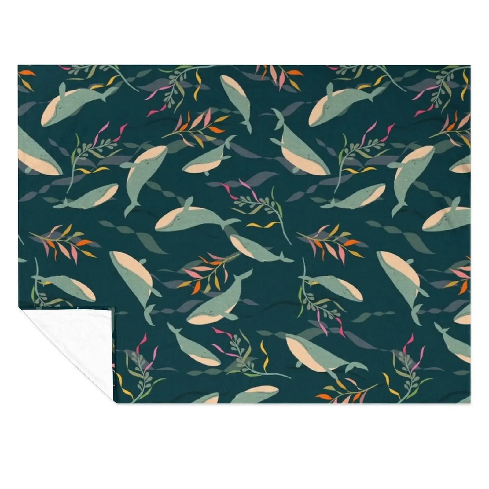 

Whale Dreaming Swimming in the Oceans Throw Blanket Polar Soft blankets ands anime Blankets