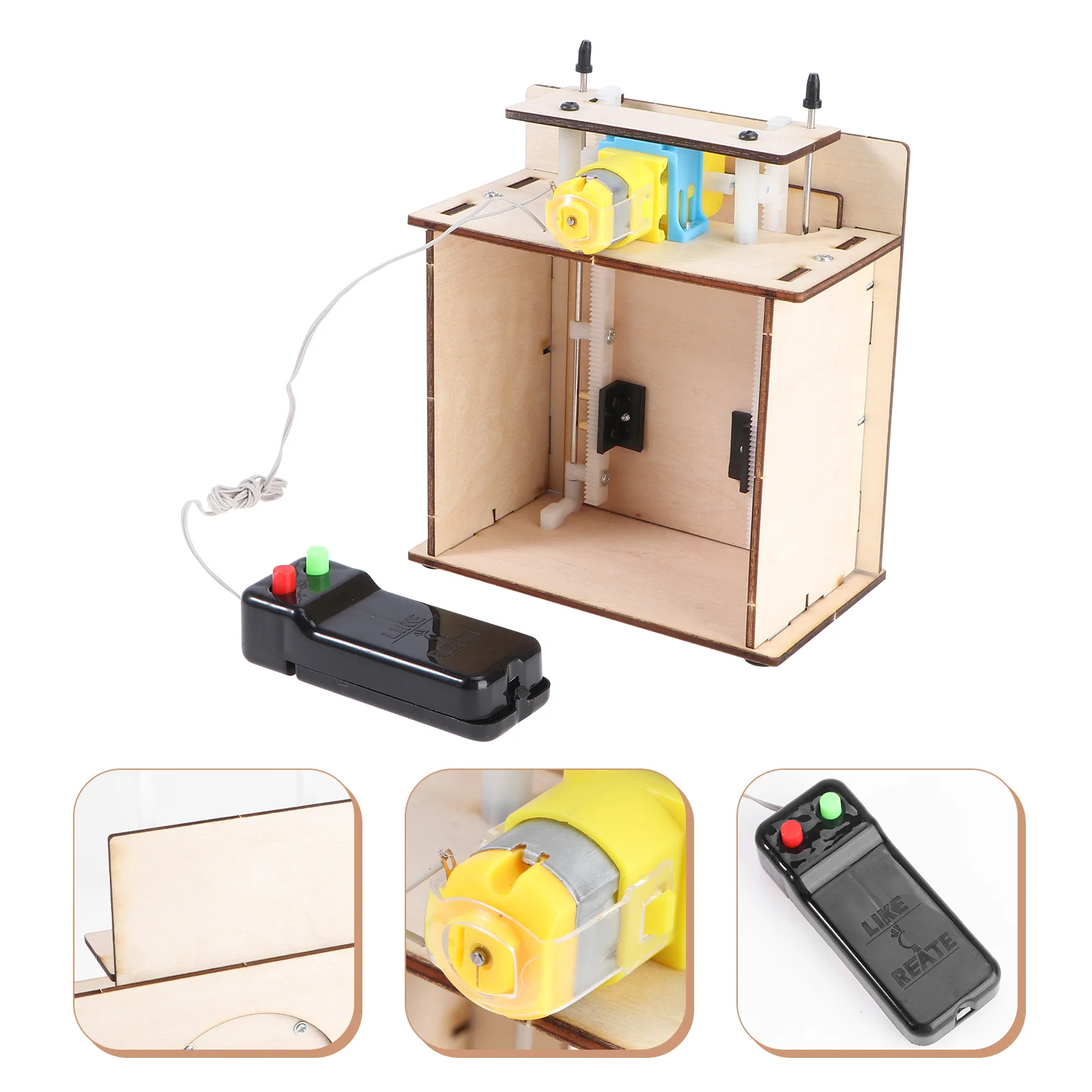 DIY Automatic Rising Wooden Door Model STEM Toys Educational Learning Houseing Door Model Electric Teaching Aids without