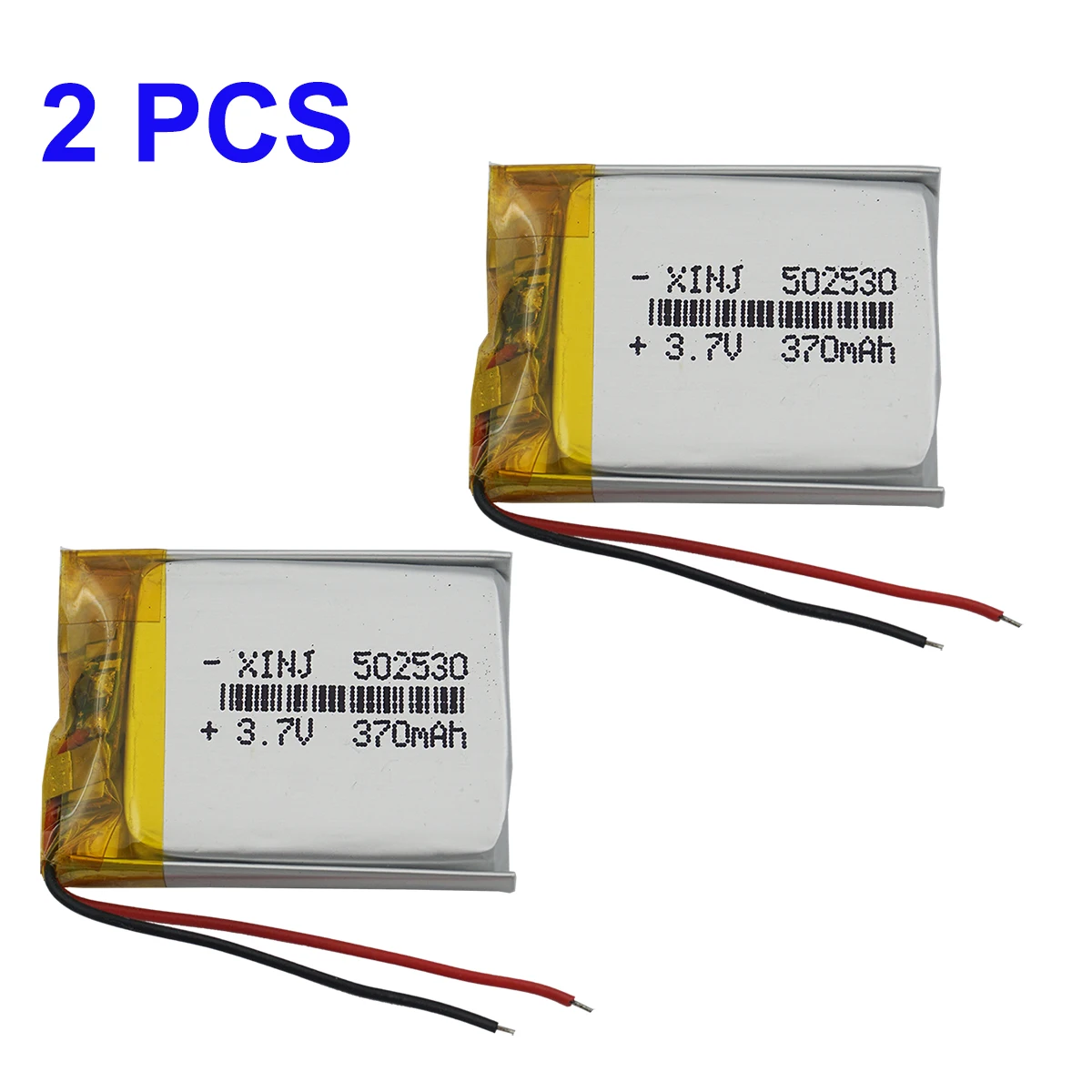 Batteria al litio ricaricabile ai polimeri di 2 pezzi 3,7 V 370 mAh 1,36 Wh 502530   Per fotocamera GPS Sat Nav Cuffie Bluetooth Registra la penna