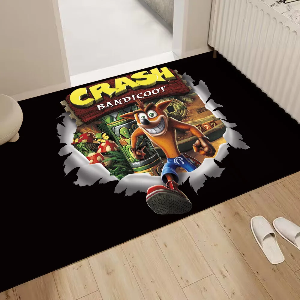 Game Crash-Bandicoot Hallway Carpet Non-Slip Laundry Room Mat Laundry Decor Balcony Child Living Room Bedside Area Rugs