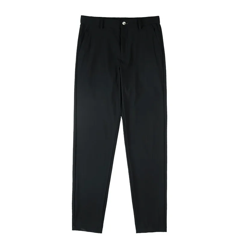 Summer Men's Cropped Pants, Thin and Air-conditioned Casual Pants, Silky and High Elastic, Comfortable Small Suit Pants