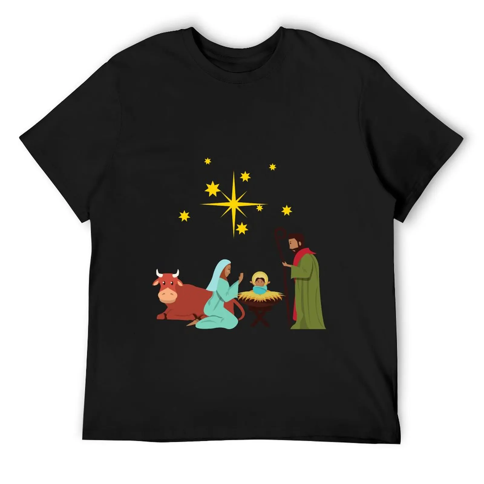 

Nativity Scene - Christmas T-Shirt oversized graphic tee oversized t shirt graphics clothes for men