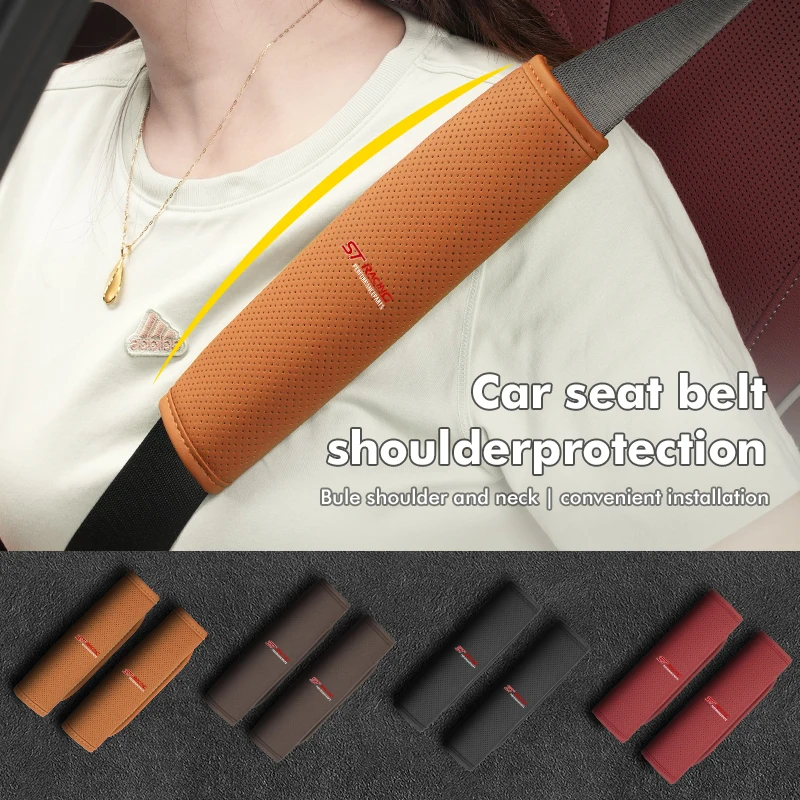Car Shoulder Cover Seat Belt Pad Strap Padding Accessories For Ford S-MAX Kuga Mondeo Fusion KA Everest Escape ST Racing