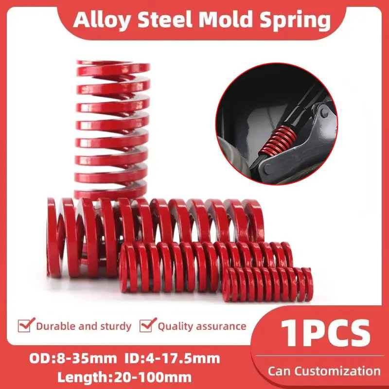 

1PCS Red Medium Load Mould Die Compression Springs for Rear Trunk Tailgate Strut Support Lift Bar Tools Outer Diameter 8-35mm