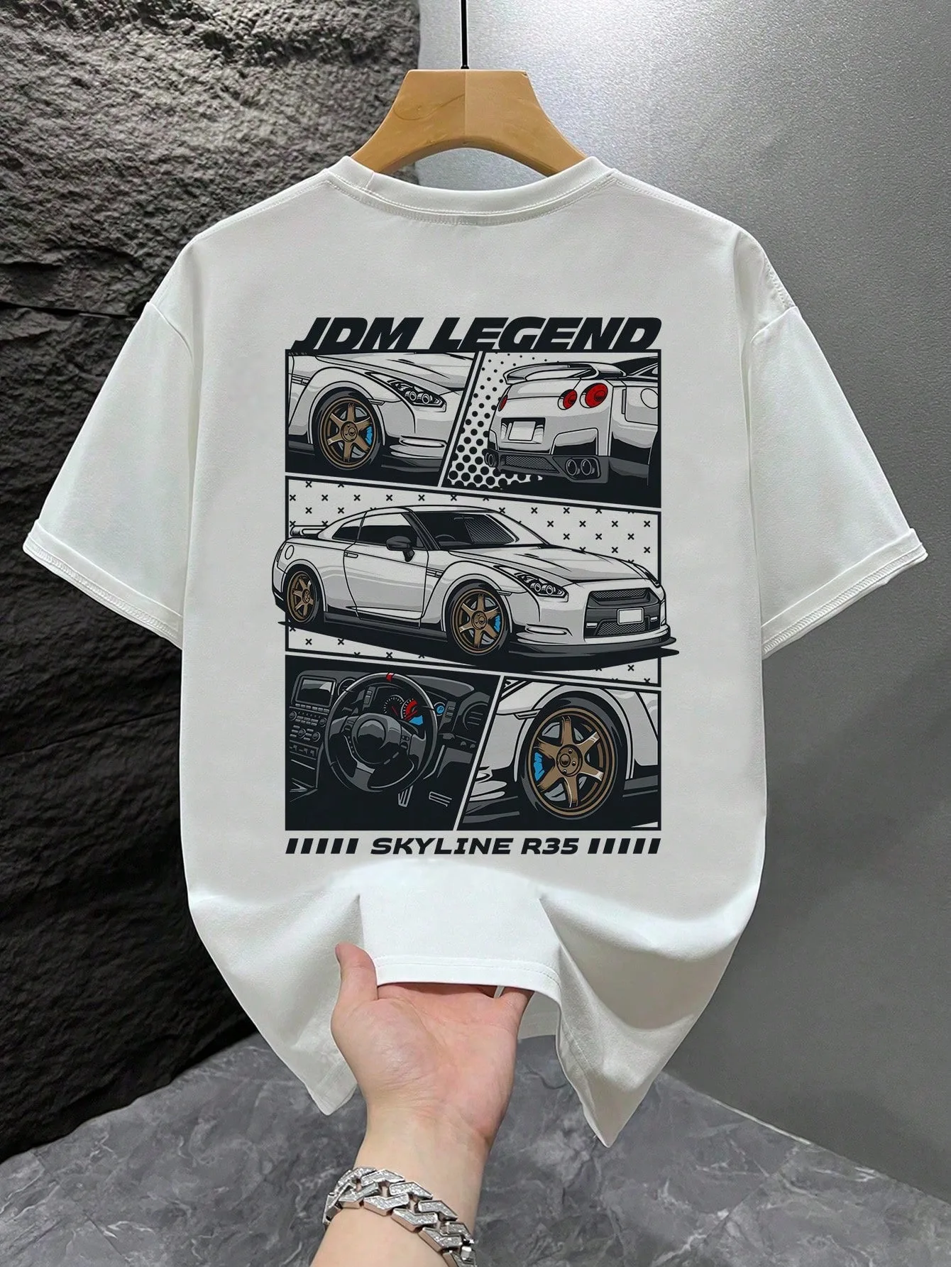 2026 New SKYLINE Unisex Oversized T Shirt Family Matching Streetwear JDM Legend Comic Racing Car Back Print Short Sleeve Tee