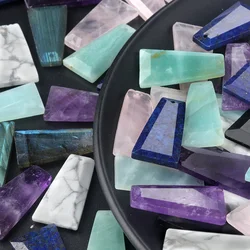 1Pcs Trapezoid Natural Stone Lapis lazuli Charm Flash Labradorite Pendant Jewelry Making for DIY Necklace Earrings Gift