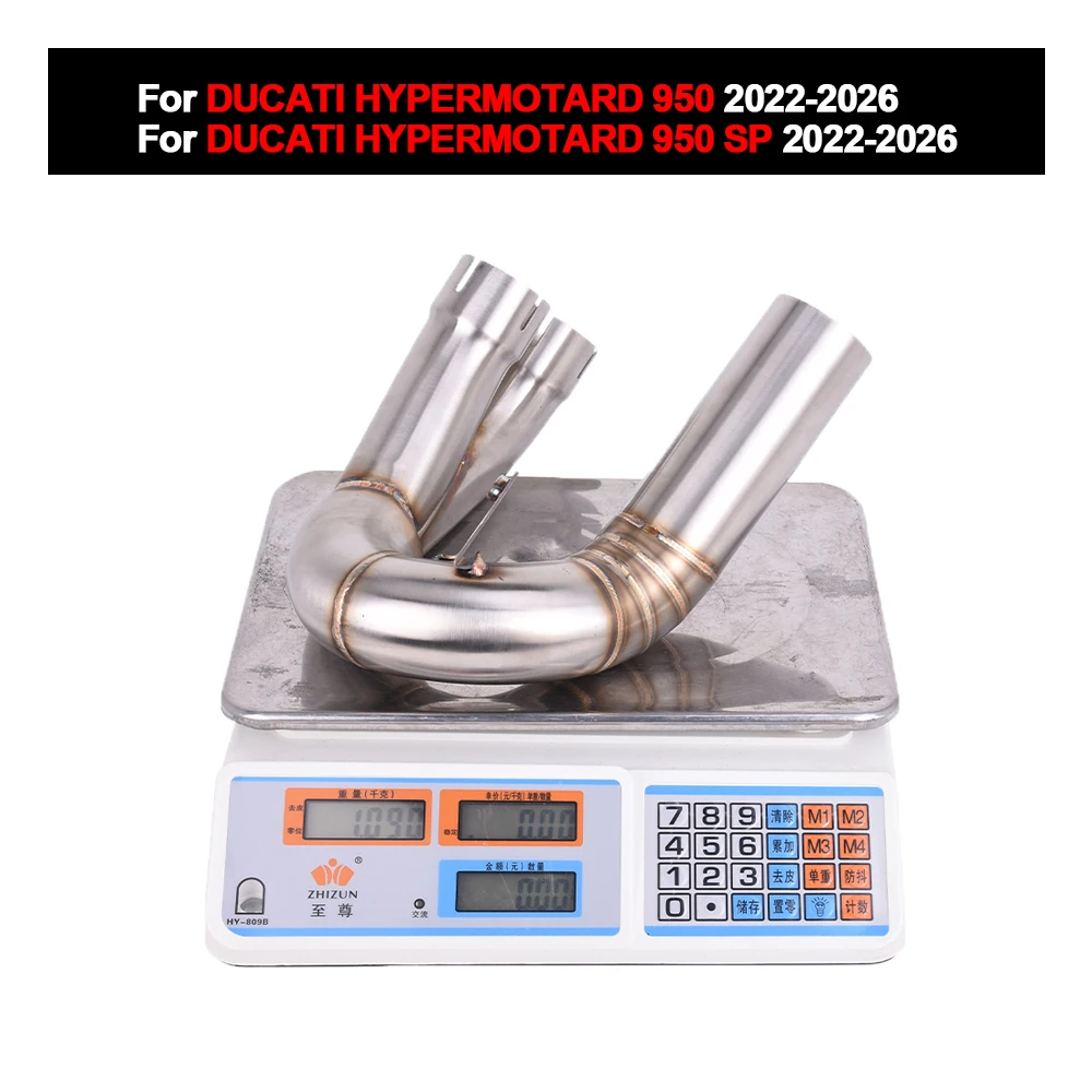 

Motorcycle Full Exhaust Escape System Mid Link Pipe Muffler Stainless Steel Slip On For Ducati Hypermotard 950 950 SP 2022-2026