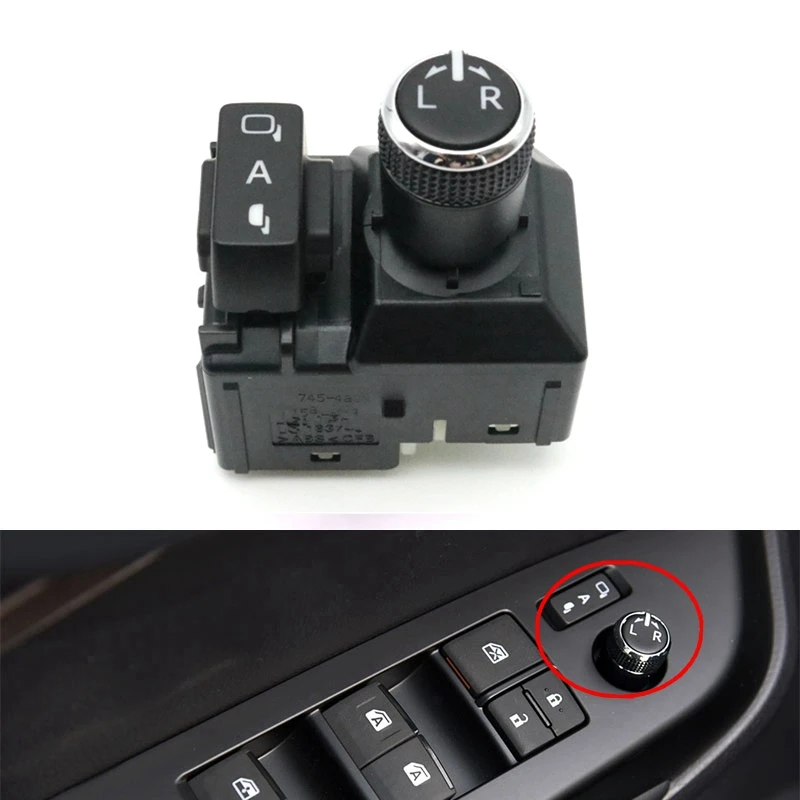 Car Interior Rearview Mirror Control Regulator Reversing Electric Folding Switch Button For Toyota Highlander 2015