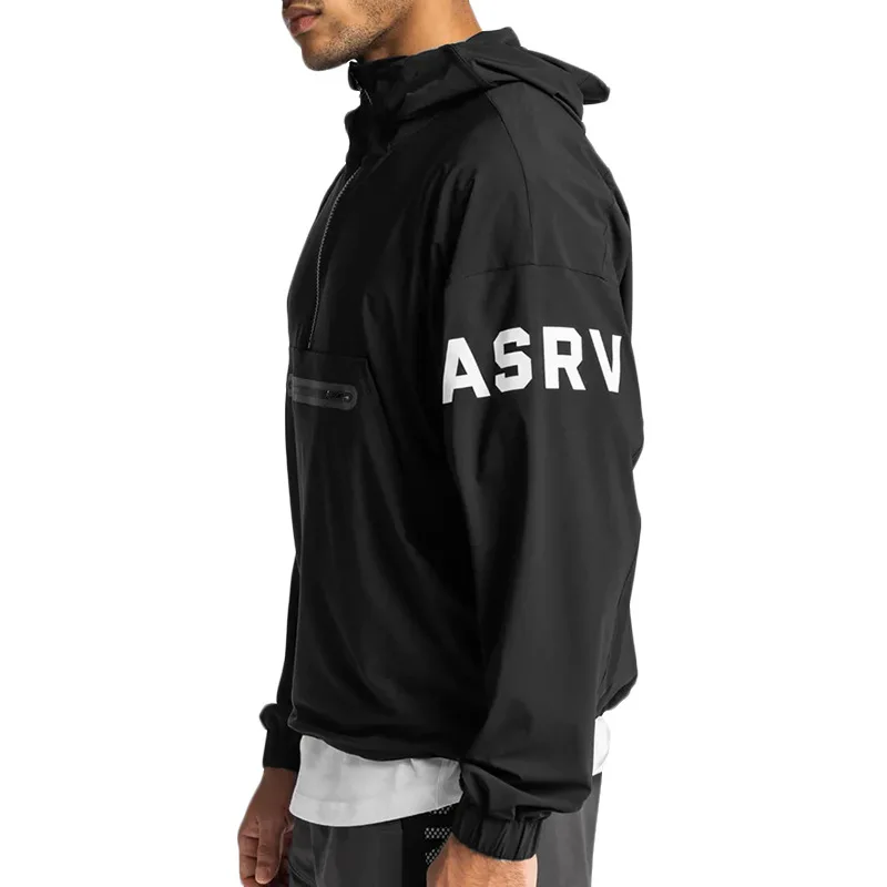 Mens Hooded Running Jackets Gym Workout Fitness Clothing Quick Dry Waterproof Basketball Sports Coat Windbreaker Hoodies Jackets