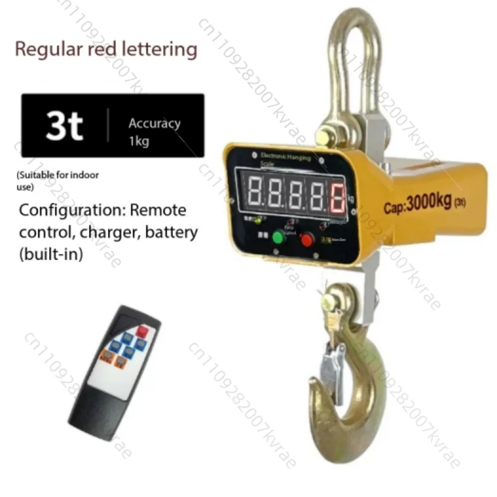 Digital Hanging Scale 5000KG Portable Heavy duty Crane  LED Display Industrial Hook Electronic