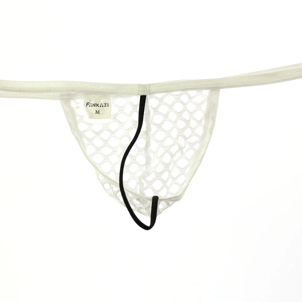 

Fashion Men's Underwear See Through Fishnet Design Low Rise T-Back Thongs