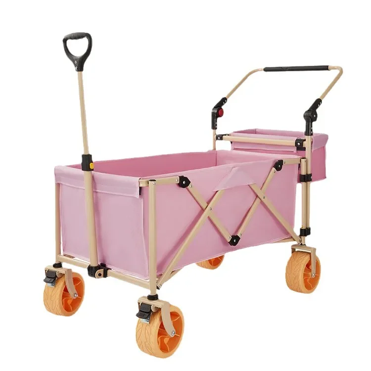 

2024 New Design Outdoor Camping Hand Carts Foldable Picnic Cart Shopping Cart High Quality Trolley