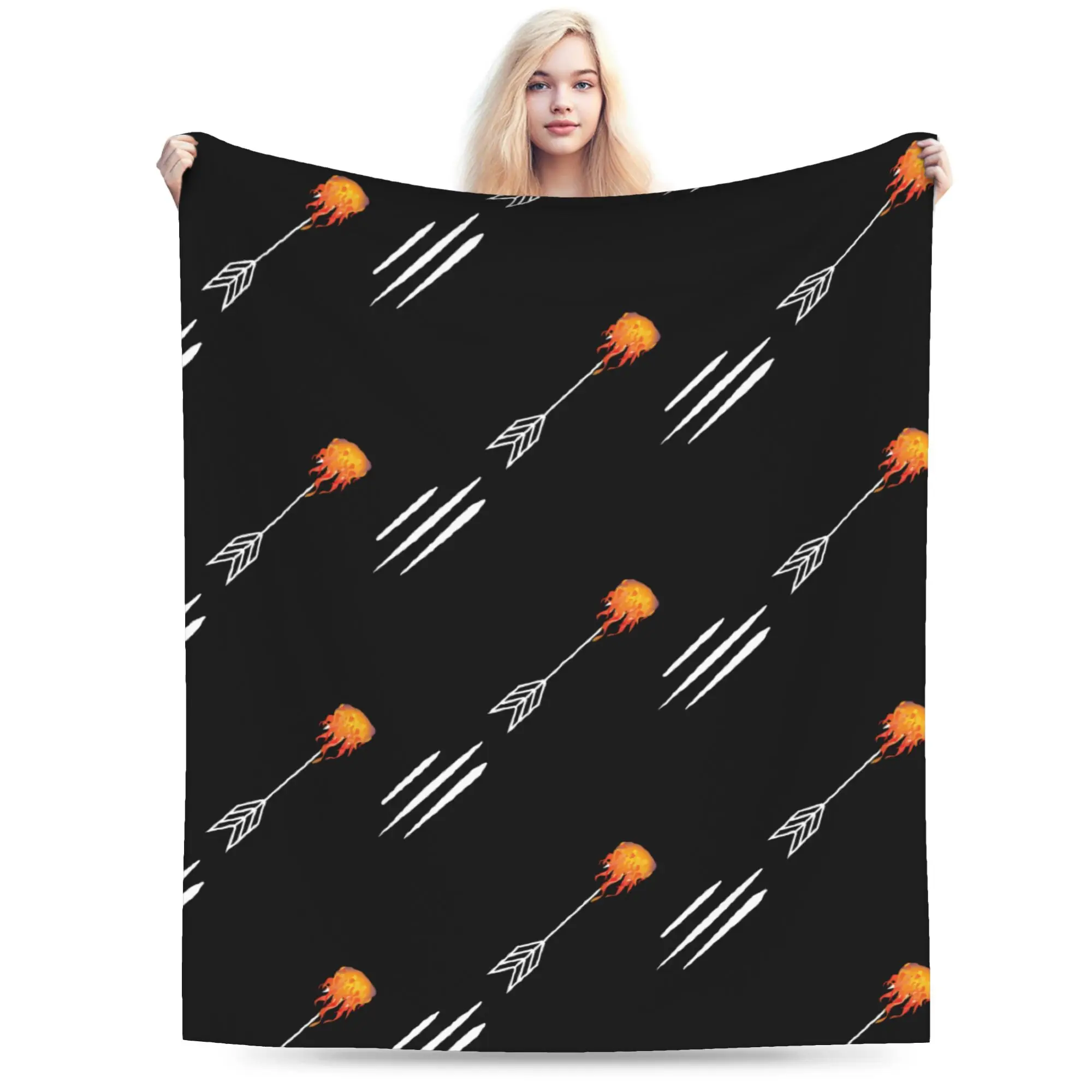 Custom 3D Print Archery Arrow Gift Blankets Comfortable Soft Flannel Summer Athlete Sport Throw Blanket for Couch Travel Bed
