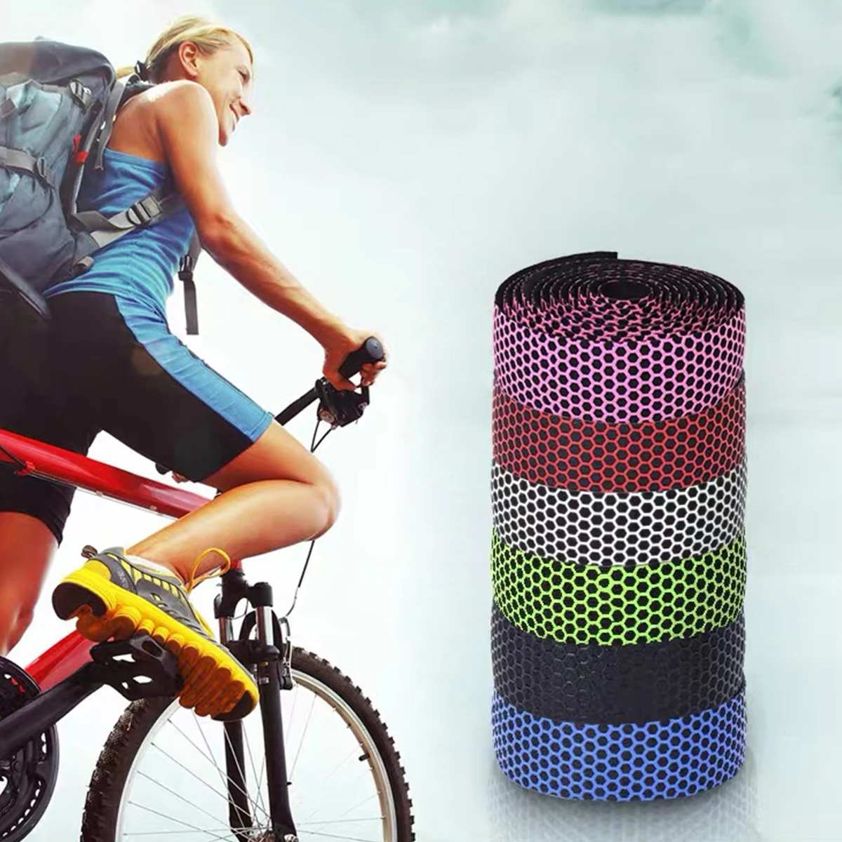 

1Pair Soft Road Bike Bicycle Handlebar Tape Wrap Cycling Damping Anti-Slip Silicone EVA Belt Straps Cycling Accessories